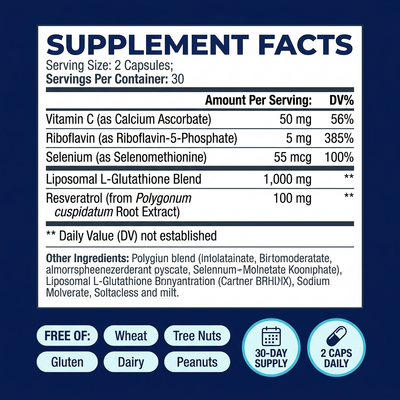 Liposomal Glutathione Capsules (5-in-1 Full-Cycle Formula)