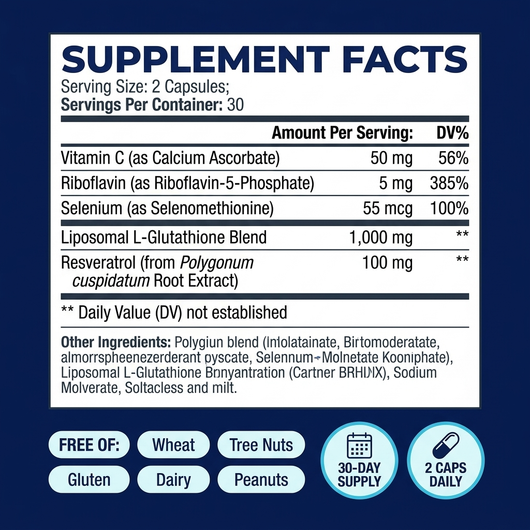 Liposomal Glutathione Capsules (5-in-1 Full-Cycle Formula)