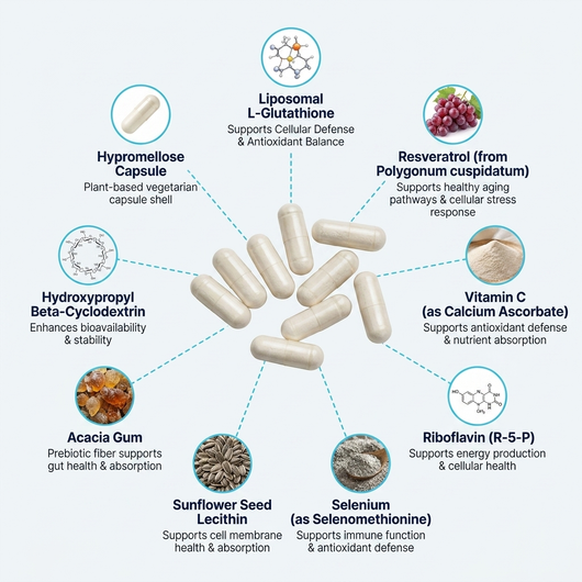 Liposomal Glutathione Capsules (5-in-1 Full-Cycle Formula)